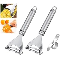 Premium Stainless Steel Corn Peeler ，Corn Cob Peeler ，Corn Peeler For Corn On The Cob ，Corn Cutter ， with Hand Protector (2x Corn Peeler+ 1 x Citrus Peeler)