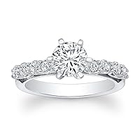 1.00ct GIA Round Cut Diamond Engagement Ring in Platinum