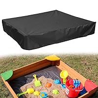 Sandbox Cover Waterproof with Drawstring Sandbox Protective Square with Elastic Dust Protection for Sandpit Pool Toys Indoor Outdoor Garden Black