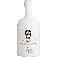 2024 Fresh Harvest, High Phenolic (448mg/kg), USDA Organic Greek Extra Virgin Olive Oil, Medium Intensity, Kosher, Greece, Cold Extracted, 16.9 oz Bottle, Koroneiki, PJ KABOS “Family Reserve Organic -Medium”