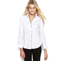 Calvin Klein Women's Non-Iron Tunic Roll Sleeve Shirt (Regular and Plus Sizes)