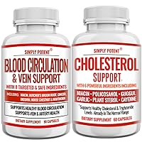 Cholesterol Support Supplement + Blood Circulation & Vein Support Supplement Bundle