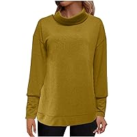 Turtleneck Tunic Sweaters for Women Soft Long Sleeve Knit Pullover Jumper Tops Dressy Casual Lightweight Going Out Knitwear