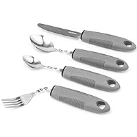 Bendable Adaptive Utensil Set - Arthritis Aid Silverware for The Elderly, Parkinson's, Hand Tremors, Weak Hand Grip & Handicapped - Easy Grip for Shaking and Trembling Hands