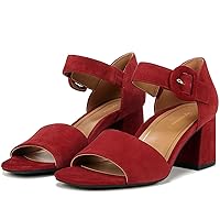 Women Heeled Sandals Ankle Strap Open Square Toe Dress Shoes 2 Inch Chunky Block Heel Suede Pumps Peep Toe Cutout Square Buckle Summer Sandal Dressy Casual Beach Office Party Retro 4-11 M US