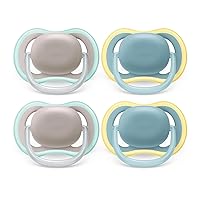 Philips Avent Ultra Air Pacifier - 4 x Light, Breathable Baby Pacifiers for Babies Aged 18 Months Plus, BPA Free with Sterilizer Carry Case (Model SCF349/25)