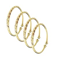 4pcs Ethiopian Jewelry Dubai Gold African Bangles & Bracelets For Women Men