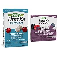 Nature's Way Umcka ColdCare Homeopathic, Shortens Colds & Umcka Cold+Flu FastActives Homeopathic, Fever**, Sore Throat