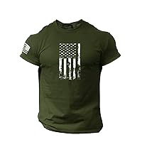 USA Patriotic American Flag Shirts for Men 4th of July Short Sleeve Blouses Sport Gym Athletic Running Muscle Shirt