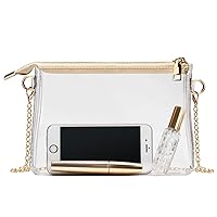 Clear Purse for Women Stadium Approved, Small Clear Crossbody Bag with Zipper, Clear Stadium Bag for Concerts Sports