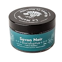 Maison du Savon de Marseille - Hammam Black Soap with Eucalyptus Oil - Exfoliating Body Scrub for Smooth Skin - 200g