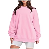 Btbdydh Fall Winter Tops Fall Winter Tops Solid Color Round Neck Sweatshirts Casual Fashion Blouse Long Sleeve Pullover Basic Tops for Women