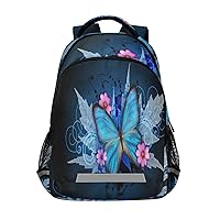 Butterfly And Flowers Backpacks Travel Laptop Daypack School Book Bag for Men Women Teens Kids