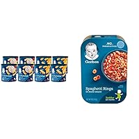 Snacks for Baby Value Pack (8 Pack) and Gerber Spaghetti Rings in Meat Sauce (6 Pack)
