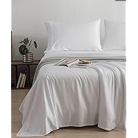 Sheets Twin Size- Soft Luxury Sheets - Cooling Sheets for Hot Sleepers Twin Bed - 4 Piece Twin Sheet Set with Deep Pockets - Twin Sheets (White)