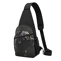Sling Bag Crossbody for Women Fanny Pack Black Labrador Chest Bag Daypack for Hiking Travel Waist Bag