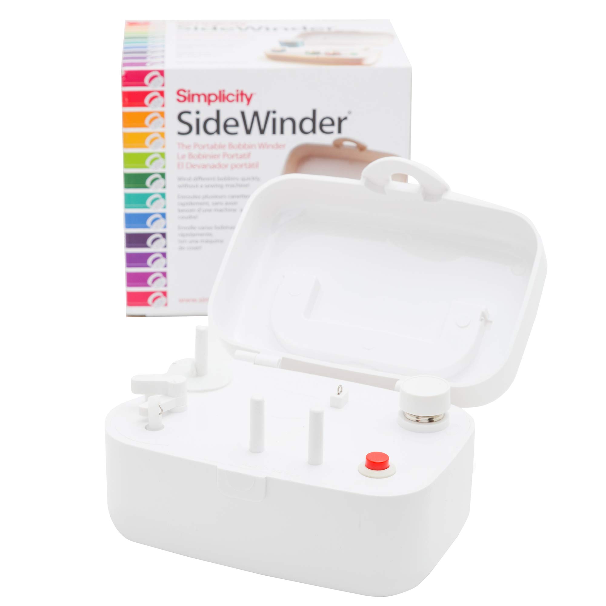 Simplicity 388175A Sidewinder Portable Automatic Bobbin Winder Machine, 120 Voltage, White