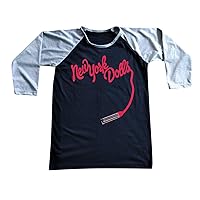 HOPE & FAITH Unisex New York Dolls T-Shirt Raglan 3/4 Sleeve Mens Womens