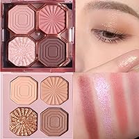 2Pcs 4 Colors Shimmer Matte Purple Pink Eyeshadow Palette, Highly Pigmented Glitter Powder Palet, Matt Pink Shiny Purple Eye shadow Palet Eye Makeup(02,03)