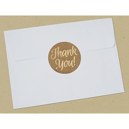 Great Papers! Seals Thank You Self-Adhesive Stickers, 250 Count Kraft, 1.57