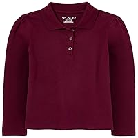 The Children's Place girls Long Sleeve Pique Polo