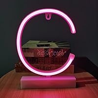 C Letter Neon Signs Led Blue Neon Light up Decorative Art Lights Battery/USB Operated for Home Shop Bar Baby Shower Birthday Wedding Party