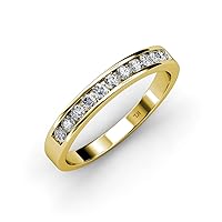 Diamond 11 Stone Channel Set Wedding Band (VS2-SI1, F-G) 0.33 ctw 18K Yellow Gold