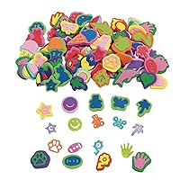 Colorations Mega Foam Stamper Mix, Bulk, Value Pack, 80 Stamps, 25 Assorted designs, EVA Foam, for Kids, Arts & Crafts, Educational, Gift, Non-Toxic, Learning, Stamping