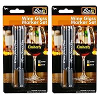 4 Wine Glass Markers Pen Gold Silver Erasable Washable Weddings Party Drink Name