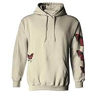 VICES AND VIRTUES Graphic Red Rose Cool Till Death Flower Skull Primitives Butterfly Vibes Floral Hoodie