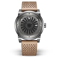 ZINVO Encore Men's Watch Automatic Analogue Stainless Steel Leather, gray, Strap.