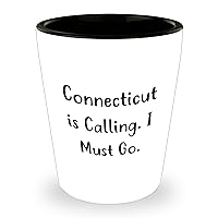 Connecticut Gifts for Dad | Funny Connecticut Is Calling Shot Glass | Father's Day Encouragement Gifts | Gifts from Connecticut | Gifts for Father