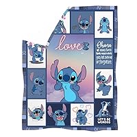 Anime Throw Blanket Lightweight Flannel Blankets Cartoon Throws All Season Soft Cozy Bedding for Kids Adults Gifts (Blue, 50 * 40 Inches)