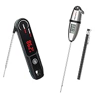 ThermoPro Lightning One-Second Instant Read Meat Thermometer + ThermoPro TP-02S Instant Read Meat Thermometer Digital Cooking Food Thermometer with Super Long Probe