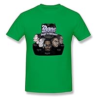 LENOJE Cute Cartoon Bone Thugs-N-Harmony Men's Tshirts ForestGreen XXL
