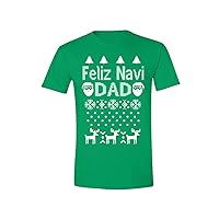Men's Feliz Navi Dad Navidad Ugly Christmas Crewneck Short Sleeve T-Shirt