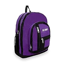 Everest Double Main Compartment Backpack, Dark Purple, One Size