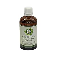 R V Essential Pure Rice Bran Carrier Oil 5ml (0.169oz)- Oryza Sativa (100% Pure and Natural Cold Pressed)