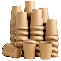 Lamosi 200 Pack 8 OZ Kraft Paper Cups, Brown Disposable Paper Coffee Cups, Unbleached Paper Cups for Hot/Cold Beverage Party Home Office