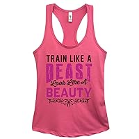 Funny Women's Work Out Tanks “Train Like A Beast” - Yoga Royaltee Tank Tops