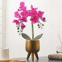 Fake Flowers with Vase, Faux Orchid, Artificial Flowers in Vase, Fake Orchid Fake Plant, Artificial Orchids, Fake Flowers for Decoration in Vase, Fake Orchid, Orquideas Artificiales Grandes - Purple