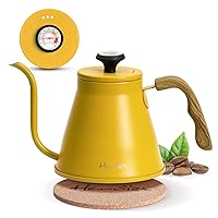 Gooseneck Kettle, 37oz Pour Over Kettle Stove Top, Stainless Steel Coffee kettle with Thermometer, Tea Kettle with 3-Layer Base, Anti-Hot Handle, for Drip Coffee & Tea