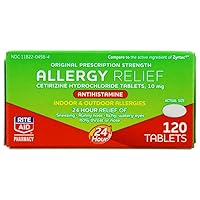 24 Hour Allergy Relief with Cetirizine HCI Tablets, 10 mg - 120 Count | Allergy Medicine for Indoor & Outdoor Allergies