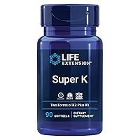 Super K, vitamin K1, vitamin K2 mk-7, vitamin K2 mk-4, vitamin C, bone/heart/arterial health, 3-month supply, Gluten-Free, 1 Daily, Non-GMO, 90 softgels