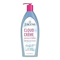 Cloud Creme Breathable Body Lotion, Fast-Absorbing Hydrating Moisturizer, Paraben-Free, with Hyaluronic Complex, Non-Greasy Application, 13 oz,White