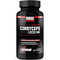 FORCE FACTOR Cordyceps Capsules with 1000mg of Cordyceps Sinensis Mushroom Extract, Traditionally Used to Improve Vitality, with BioPerine for Quick Absorption, Key Natural Ingredients, 60 Capsules
