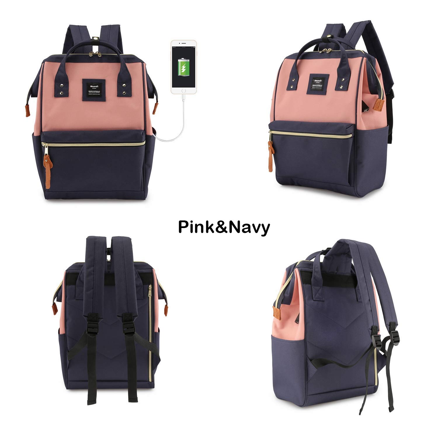 Himawari Travel Backpack Laptop Backpack Large Diaper Bag Doctor Bag Backpack School Backpack for Women&Men 3326#Black 