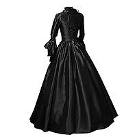 Women Medieval Renaissance 1800S Dress Retro Gothic Court Ball Gowns Dress Splice Victorian Halloween Clothes