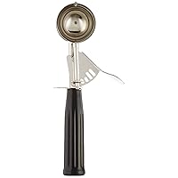 Winco No.30 Ice Cream Disher with Plastic Handle, Size 30, 1 1/4 oz capacity, Black, Stainess Steel