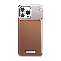 ZIFENGX- Case for iPhone 14Pro Max/14 Pro/14, Genuine Leather Aromatherapy Aluminum Alloy No Border Cover Anti-Scratch Shell (15 Pro Max,Rose Gold)